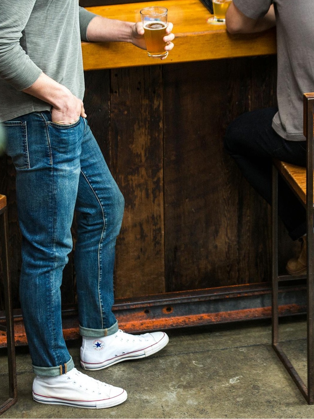 Flint & Tinder Slim Fit Jeans 33x31 Med Wash Classic Minimalist Casual 90s Denim - Picture 5 of 13